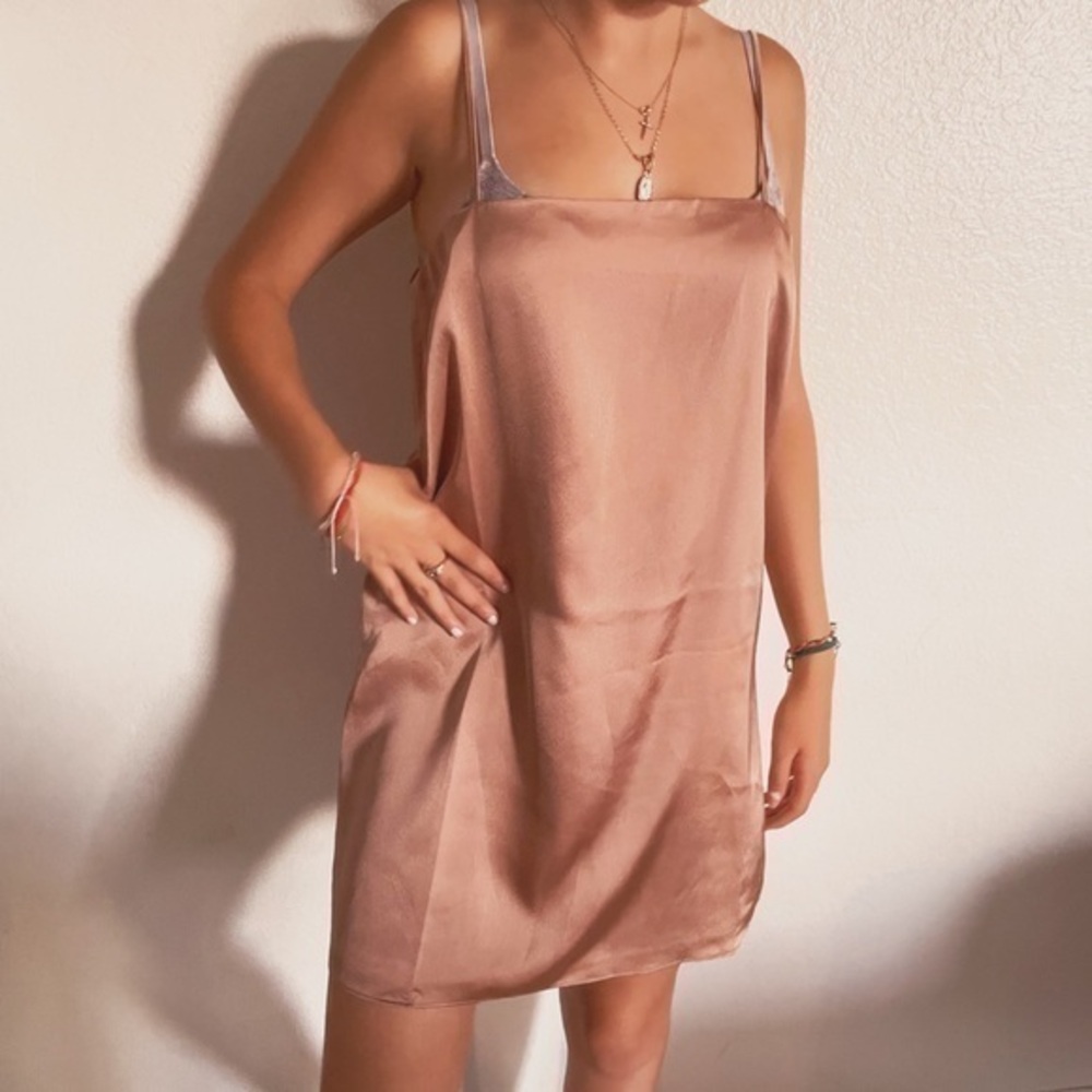 Satin Champaign mini Cami dress